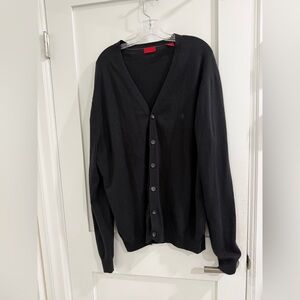 Izod men’s black cotton + acrylic cardigan (fair condition)